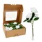 60 Pieces Artificial White Flowers (3 Sizes), Foam Roses Bulk with Stems & Leaves for Wedding Decorations DIY Bouquets